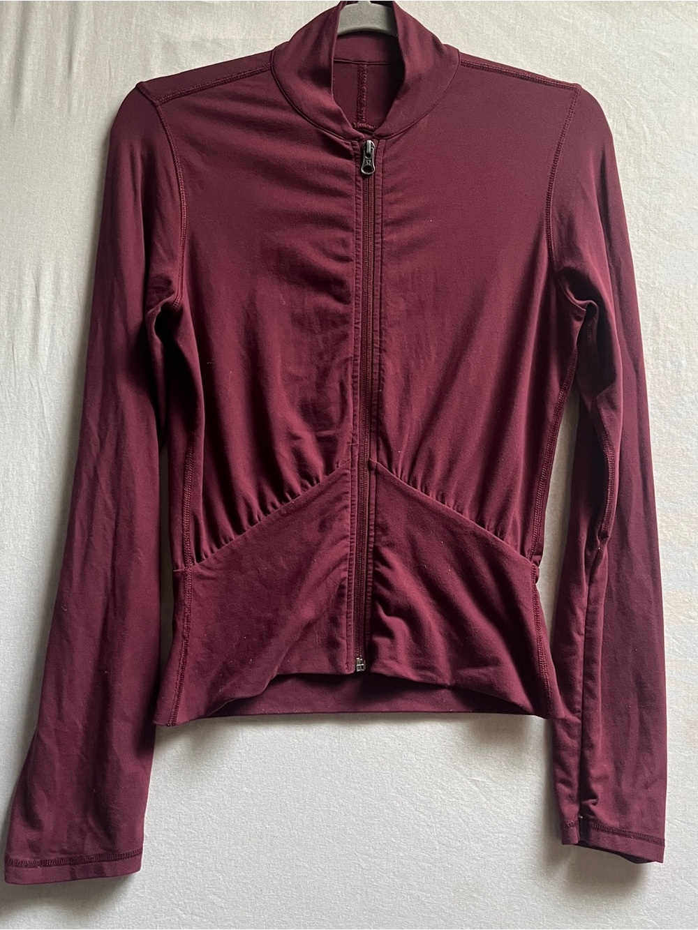 Lululemon Ruched Waist Full Zip Mock Neck Athletic Jacket 8